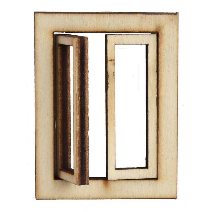 Finestra in legno con ante apribili cm 5X0,4X6,6 h