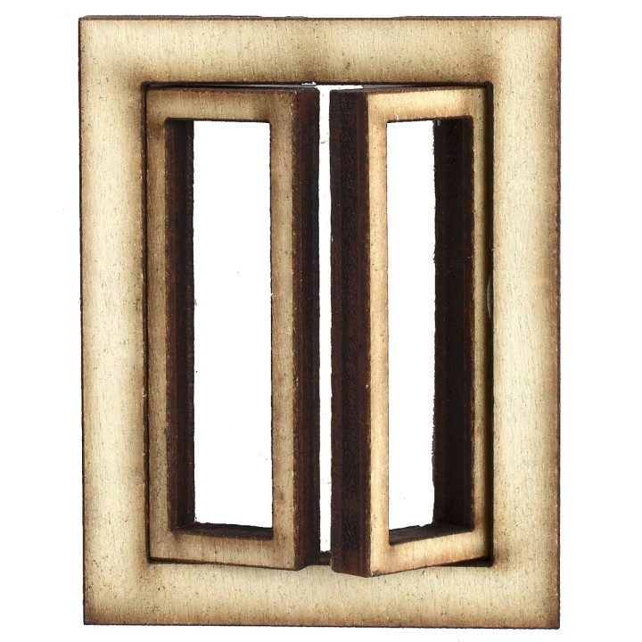Wooden window with opening doors cm 3,5x0,4x4,5 h