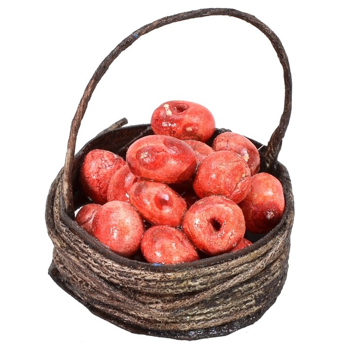 Cesto con mele rosse ø 2,5 cm