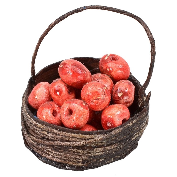 Basket with red apples ø 2.5 cm