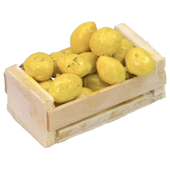 Cassetta in legno con limoni cm 3,7x2,1x1,4 h