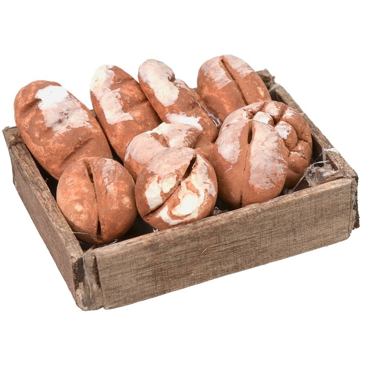 Caja de madera con pan cm 4x3x1,5 h