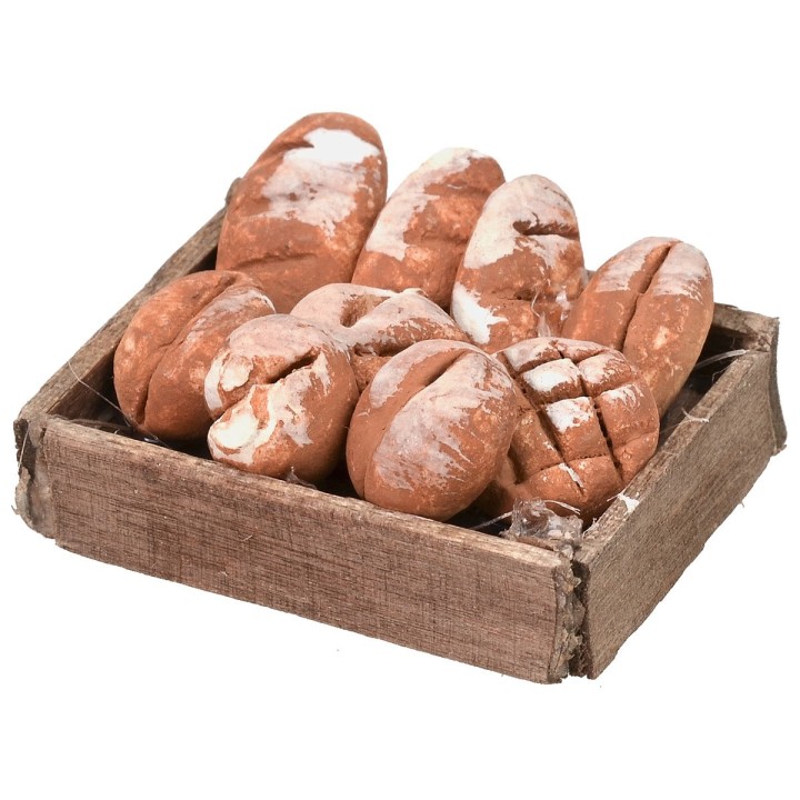 Cassetta in legno con pane cm 4x3x1,5 h