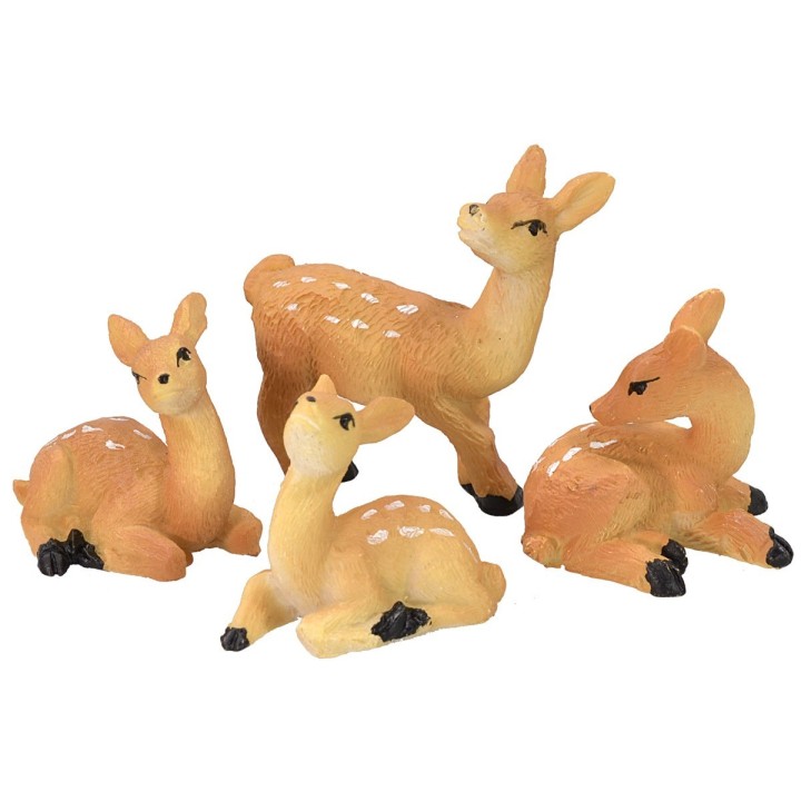 Set of 4 roe deer for 8-10 cm statues