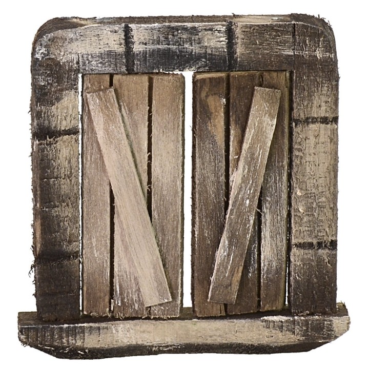 Finestra in legno con mensola e ante apribili cm 6,3x1x6,6 h