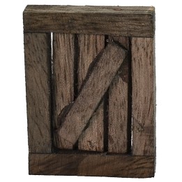 Ventana de madera oscura con hoja abatible de 3,4x0,7x4,5 cm h