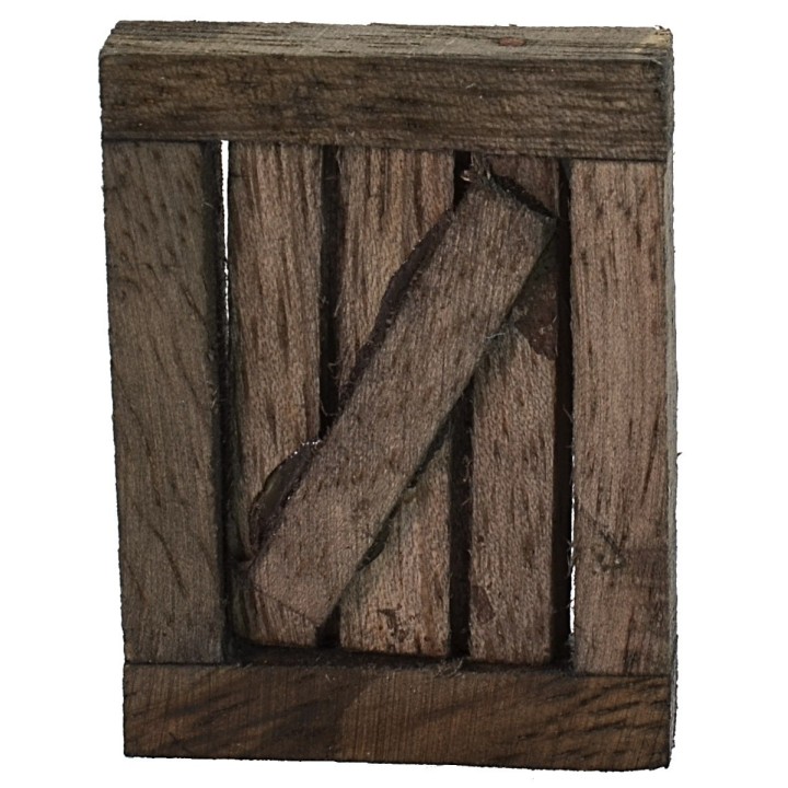 Ventana de madera oscura con hoja abatible de 3,4x0,7x4,5 cm h