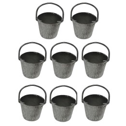 Set 8 secchi in metallo 2 cm