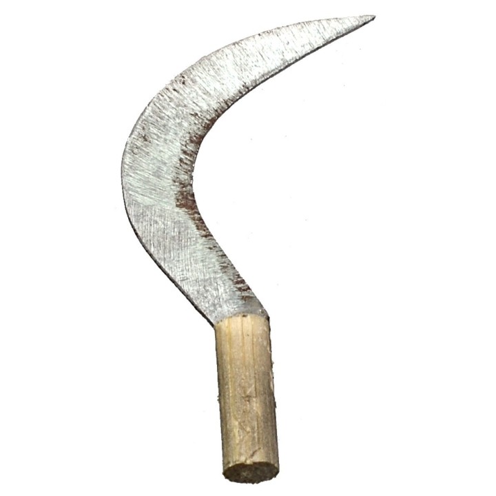 Falcetto in metallo con manico anticato 4,8 cm