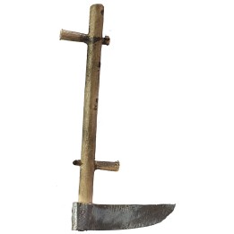 Hoz de metal con mango envejecido de 7 cm.