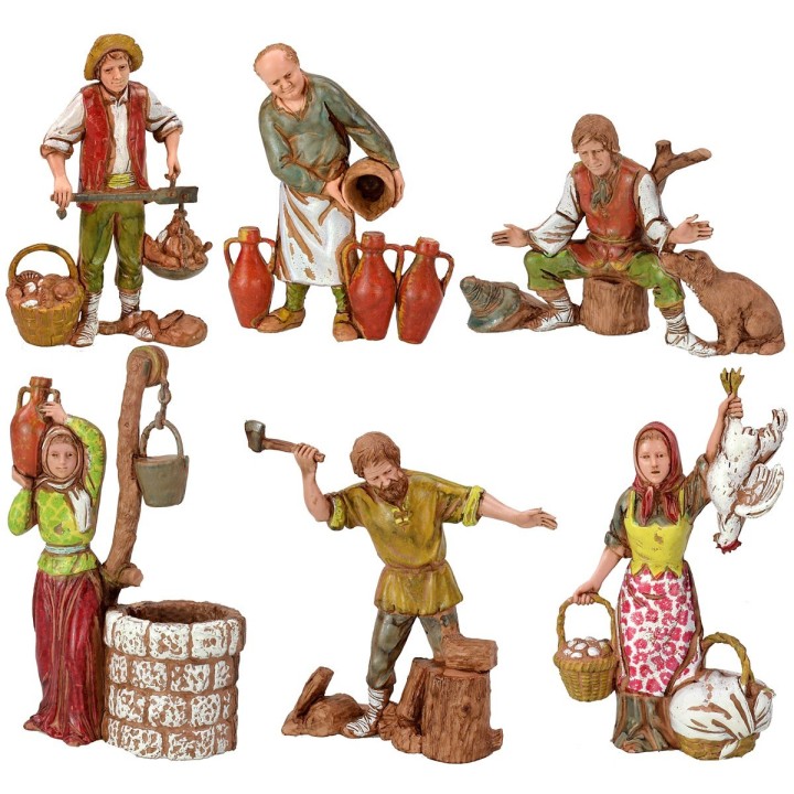 Set of 6 jobs 10 cm Landi Moranduzzo