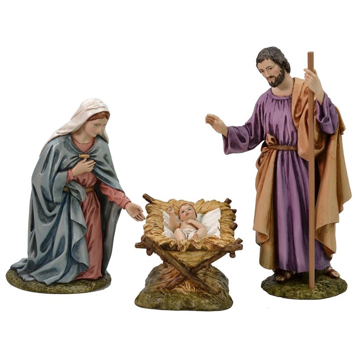 Natividad 3 figuras en resina Landi Moranduzzo 18 cm