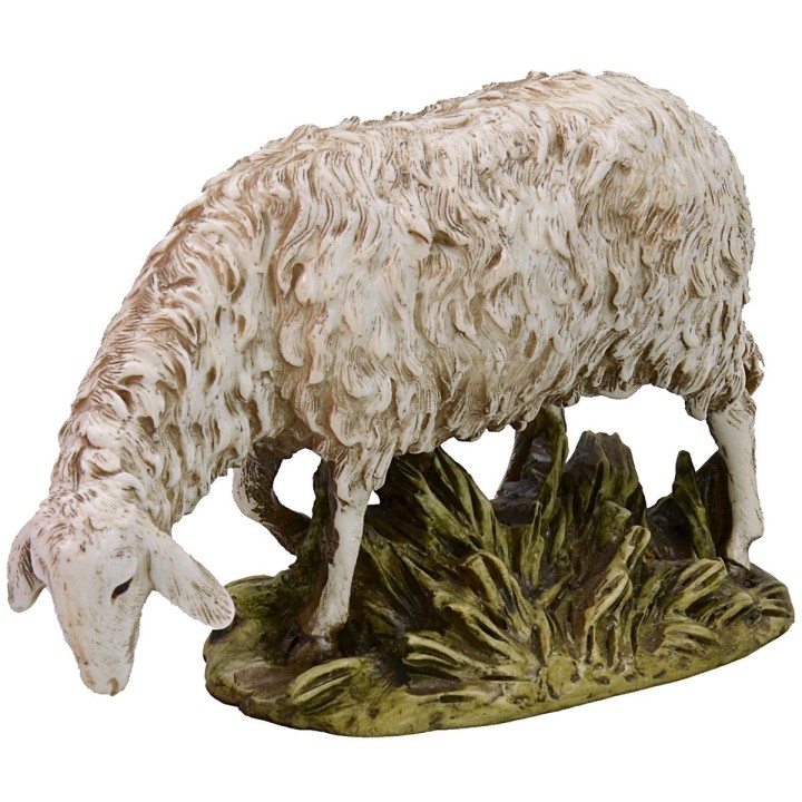 Pecora con testa bassa in resina Landi Moranduzzo per statue 18