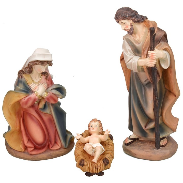 Natività 3 soggetti in resina cm 30