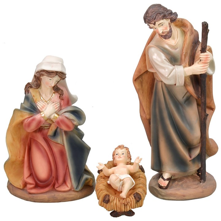 Natività 3 soggetti in resina cm 30
