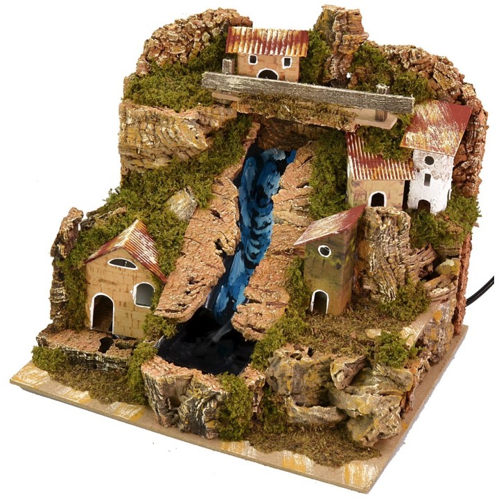 Landscape for waterfall nativity scene 24x21x21 cm h