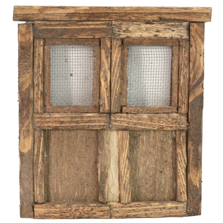 Puerta de madera de dos hojas para estatuas de 10 cm de altura.