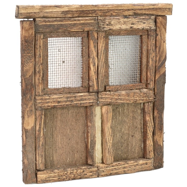 Puerta de madera de dos hojas para estatuas de 10 cm de altura.