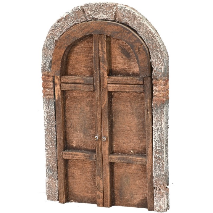 Puerta con arco de madera de dos hojas para estatuas de 10-12