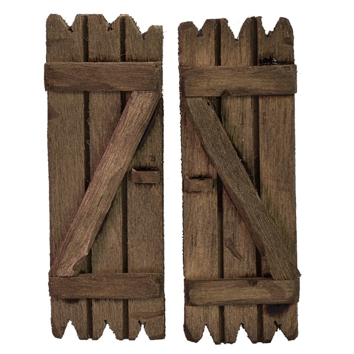Juego de 2 contraventanas de madera de 4,8x6,8 cm h. 