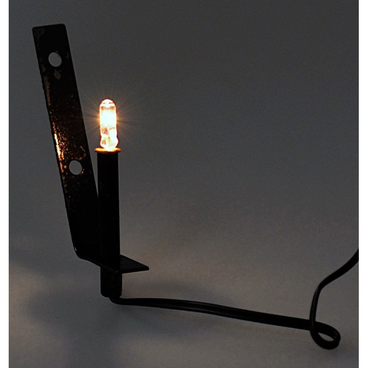 Fiaccola in metallo con luce bianca 3,5v cm 4 presepe