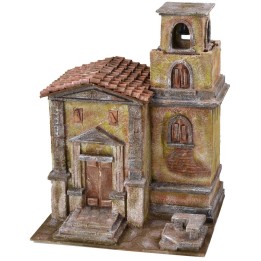 Chiesa con campanile cm 35X29X45h per statue cm 10