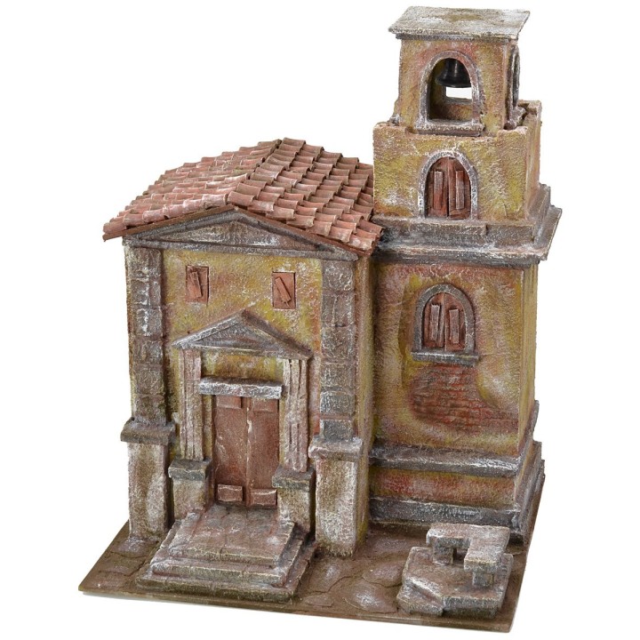 Chiesa con campanile cm 35X29X45h per statue cm 10