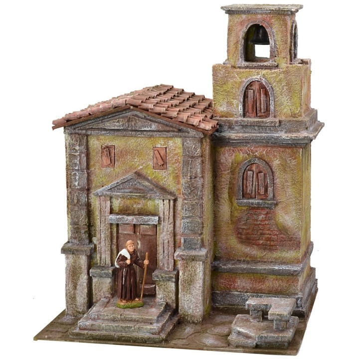 Church with bell tower cm 35X29X45h for statues cm 10