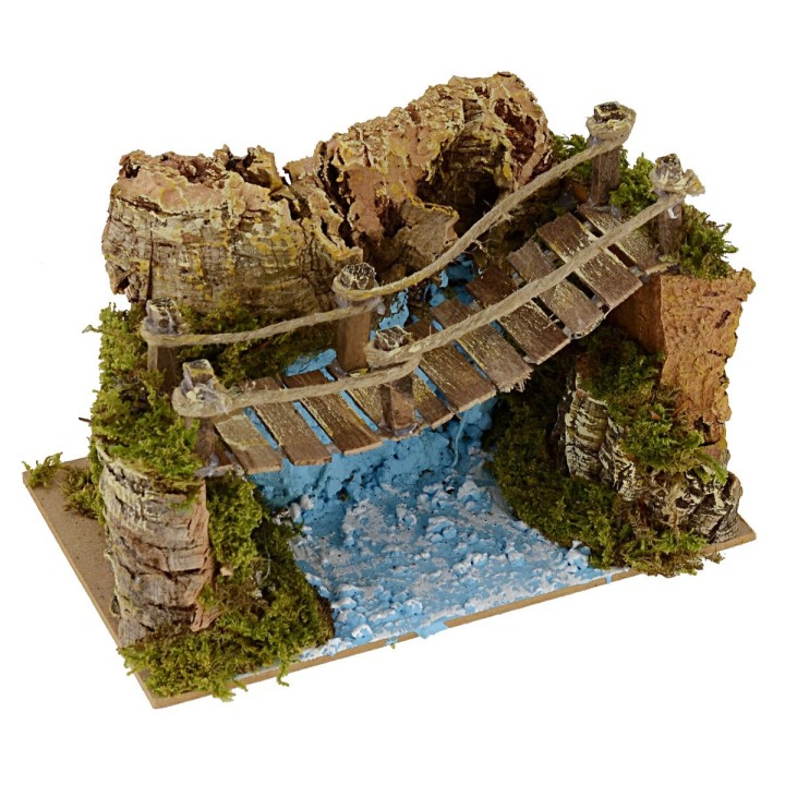 Puente colgante de madera cm 20X12X12,5 h