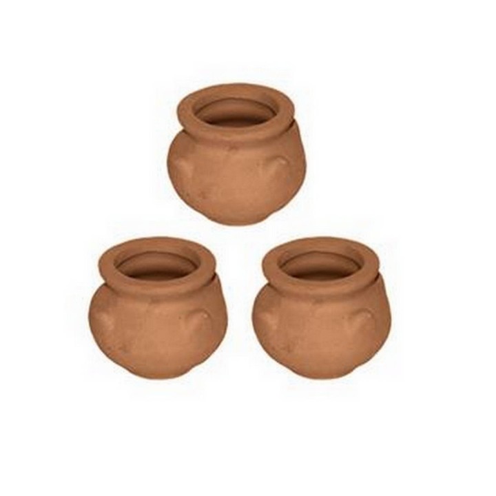 Set 3 vasi in terracotta cm 3 h.