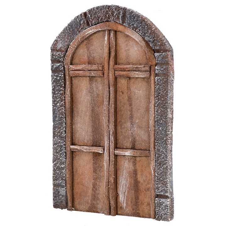 Portone con arco in legno a due battenti per statue cm 12-14 h