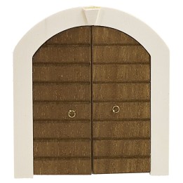 Puerta de doble hoja de madera con marco para estatuas de 10 cm
