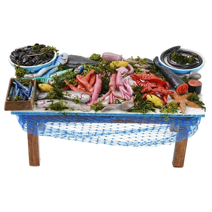 Banco del vendedor de pescado cm 20,5x11,5x10 h para Pesebre
