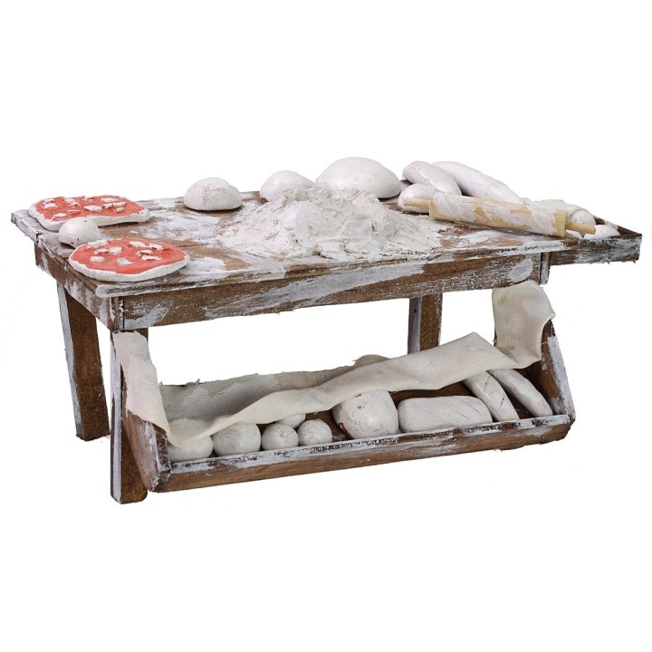 Banco del panettiere cm 22x12x10 h per Presepe