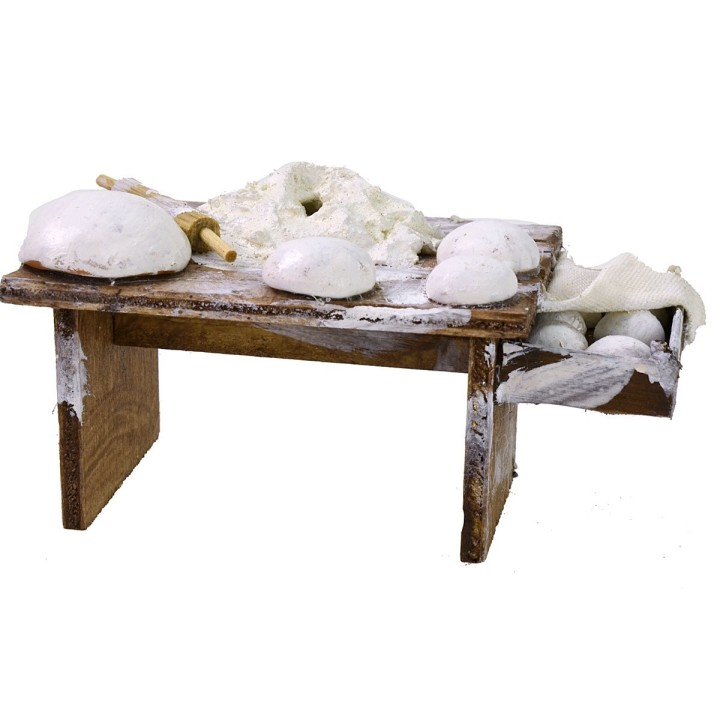 Banco per fornaio cm 10,5x6x5,5 h per Presepe