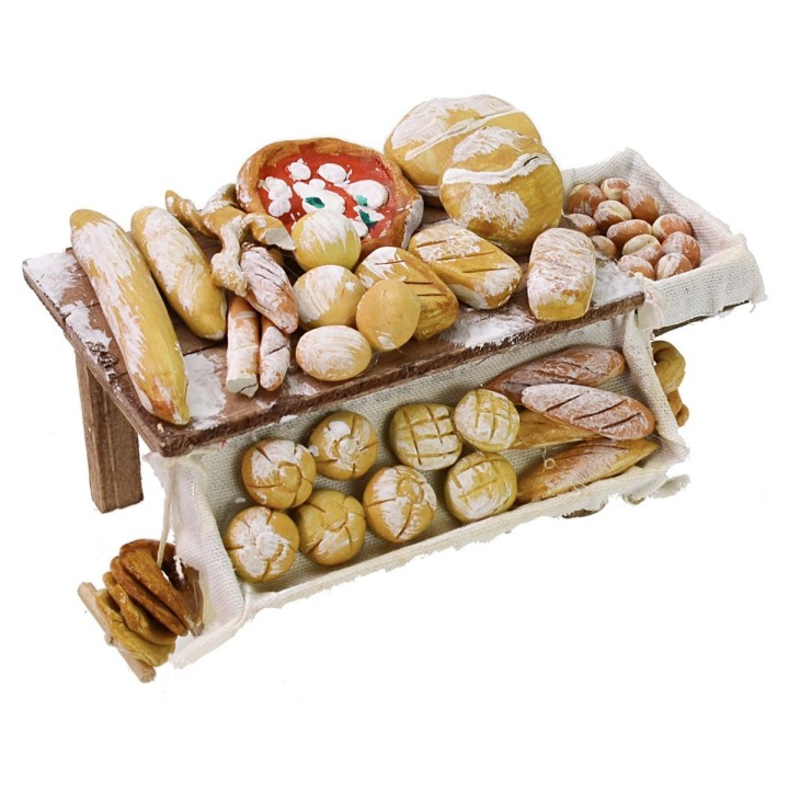Banco con pan de 12x8x6,5 cm de alto para Belén.