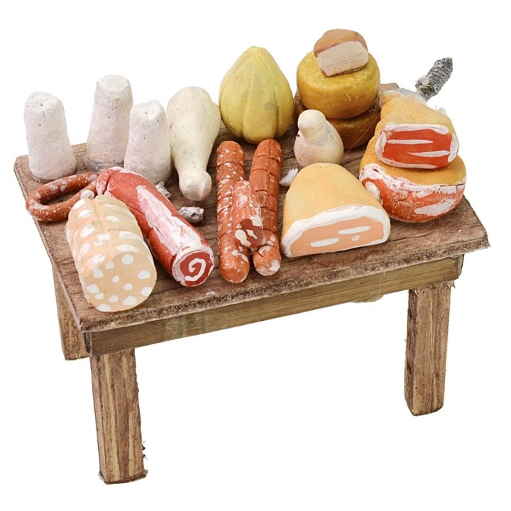 Grocer's counter 11x6x8h cm for Nativity scene