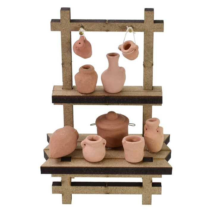 Market stall with amphorae cm 10x5,5x15 h for Nativity scene