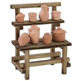 Puesto con ánforas cm 11x7x14 h para Pesebre