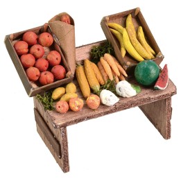 Greengrocer's stand 9x6x7.5h cm for Nativity scene