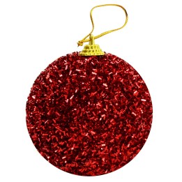 Pallina rossa con pagliuzze e glitter ø 6 cm Natale