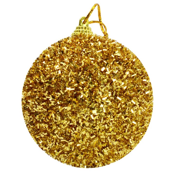Pallina oro con pagliuzze e glitter ø 6 cm Natale