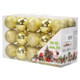 Conjunto de 30 bolas doradas de ø 5 cm para árbol de Navidad.