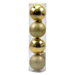 Set 4 palline oro ø 8 cm per albero di Natale