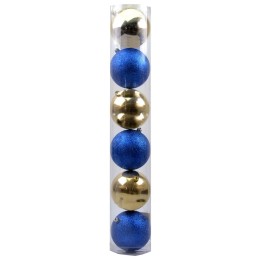 Juego de 6 bolas azul y oro de ø 10 cm para árbol de Navidad