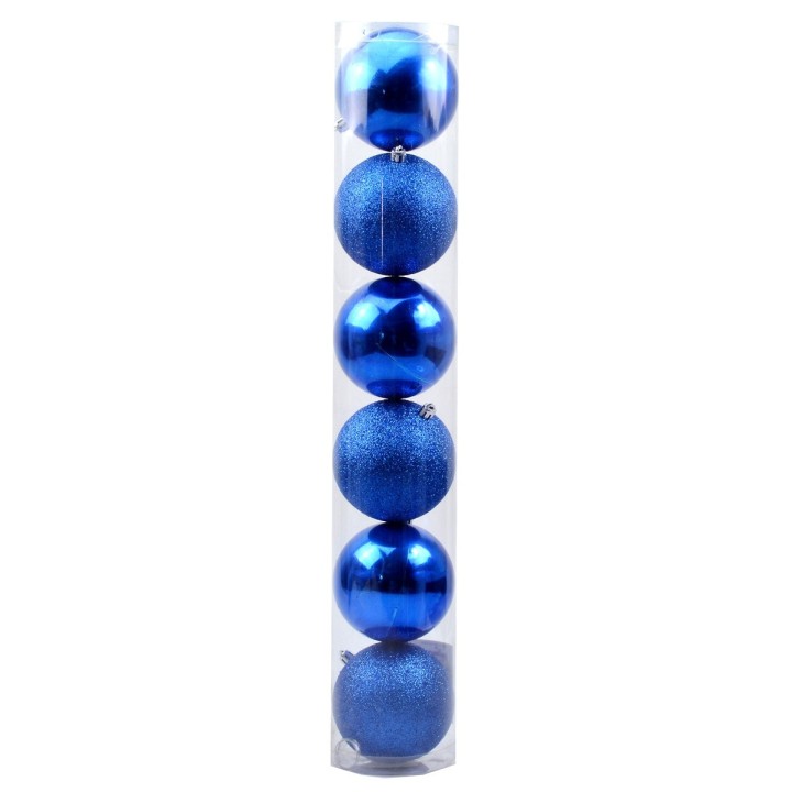 Set 6 palline blu ø 10 cm per albero di Natale