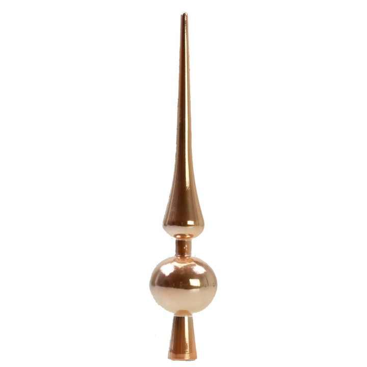 Punta de árbol de Navidad de 30 cm rosa salmón semi-brillante