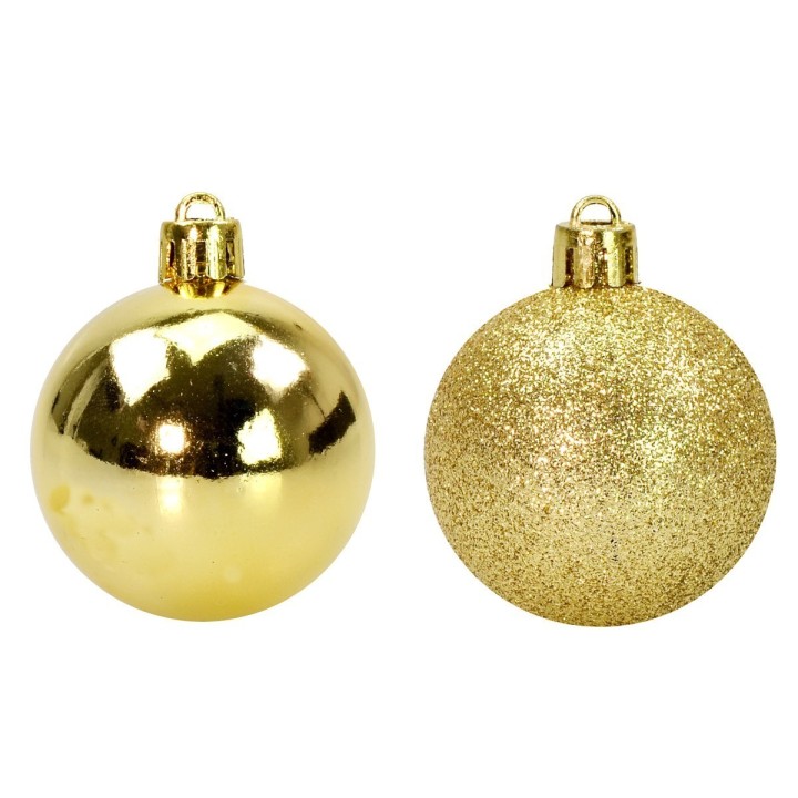 Set 4 palline oro ø 5 cm per albero di Natale