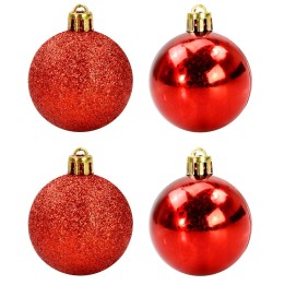 Conjunto de 4 bolas rojas ø 5 cm para árbol de Navidad