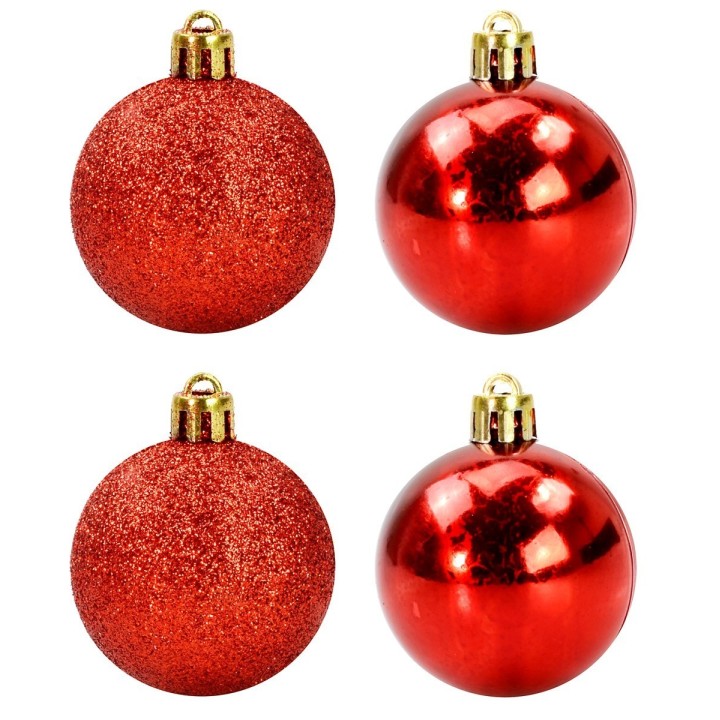 Set 4 palline rosse ø 5 cm per albero di Natale